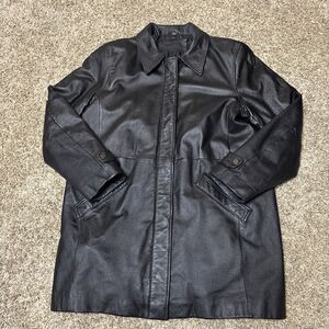 VTG Jacqueline Ferrari Jacket Coat Women Large Tall 80s Leather